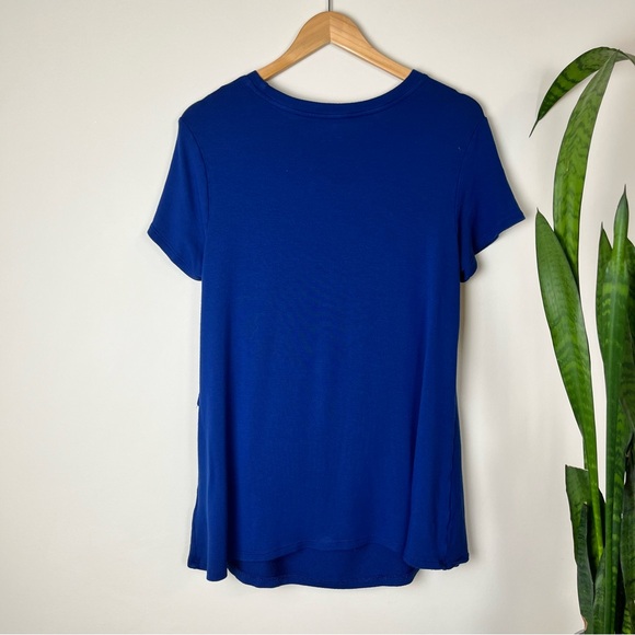 A Pea in a Pod Blue Super Soft Short Sleeve Layered Tulip Nursing Tee Shirt - M - Picture 6 of 9